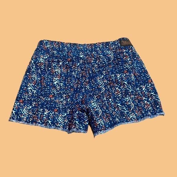 LEVI'S ABSTRACT PRINT DENIM SHORTS LOW-RISE BLUE & ORANGE SIZE 6 W28 - Picture 4 of 9